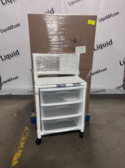 New In Box Alco Classic Line Plastic 3Drawer Carts with side skirts on Casters