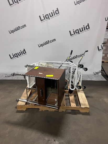 linen carts 19 x 20 x 39 2 2 One Cylinder O2 Cart and small wheel stand