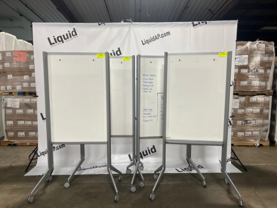 Double sided Whiteboards on wheels 335 x 75
