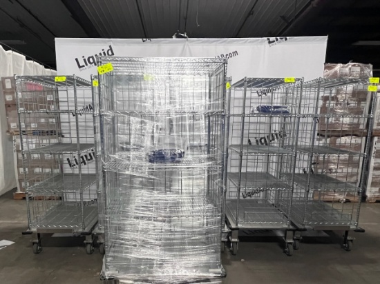 Metal Rack on casters 24 x 36 x 755 w cover 2 missing covers