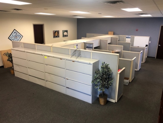 All Cubicle Partitions (Most Panels 3' Wide X 64.5"); Double-Sided Cubicles