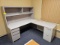L shaped office desk with counter