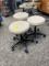 Matching tan leather stools