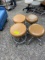 Brown leather stools