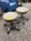 Matching tan leather stools