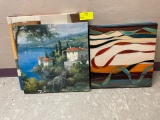 Various canvassed artwork