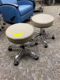 Matching tan leather stools