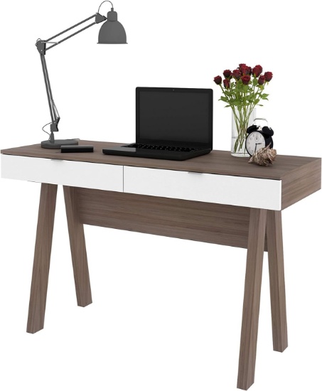 Monterey Computer Desk w/ 2 Drawers (Oak w/ White Drawer)- 50-4128OK01