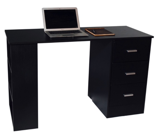 Monroe 3 Shelve Computer Desk (Black)- 50-137405