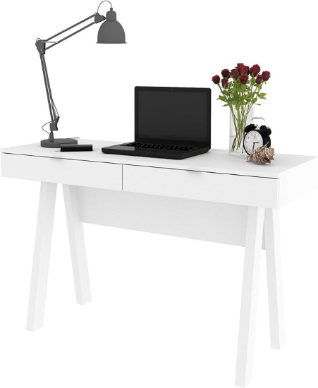 Monterey Computer Desk w/ 2 Drawers (White)- 50-412801
