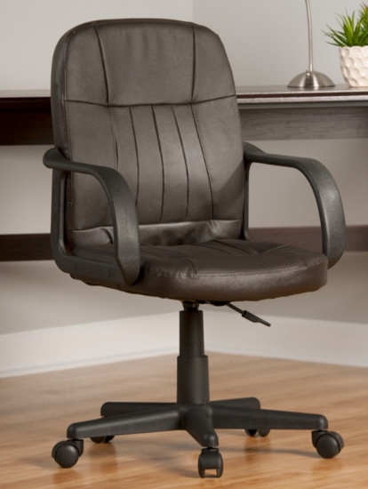 Mid-Back Leather Chair (Chocolate/Brown)- 60-5607M08