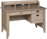 Eleanor Executive Desk w/ Hutch & USB Charger Hub (Light Oak)-50-1617LO