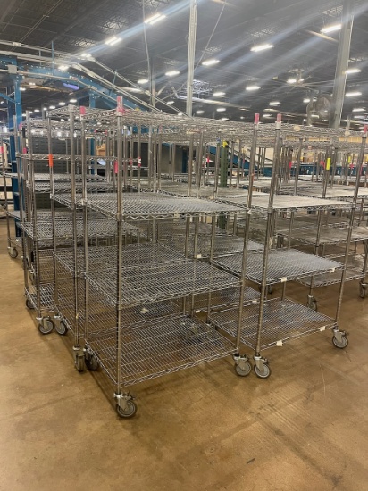 Wire shelving on wheels
