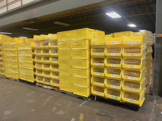 Lot of (1,000) Akro Bin model 30288 plastic stackable bin, 24"x16"x11" (approximately 25 pallets per