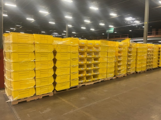 Lot of (1,000) Akro Bin model 30288 plastic stackable bin, 24"x16"x11" (approximately 25 pallets per
