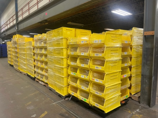 Lot of (1,000) Akro Bin model 30288 plastic stackable bin, 24"x16"x11" (approximately 25 pallets per