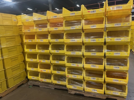 Lot of (1,000) Akro Bin model 30288 plastic stackable bin, 24"x16"x11" (approximately 25 pallets per