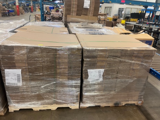 (6) pallets of Uline cardboard boxes 24"x16"x6", 240 boxes per pallet