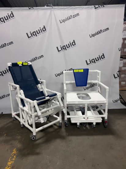 Alco classic line bariatric xl shower chair  and Reclining PVC Shower Chair Commode
