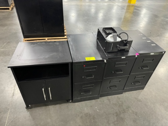 2-Drawer File Cabinets/End Table/Fog Machine