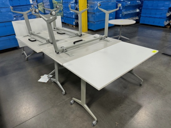 Rolling White Fold-Down Table