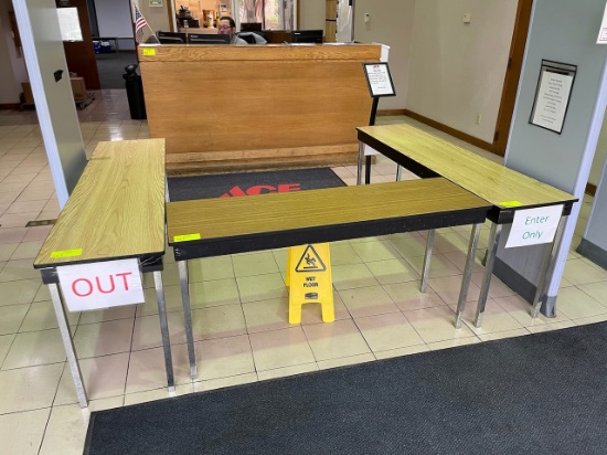 (6) Folding Tables - Wood Finish 29" x 60" x 18" (HxWxD)
