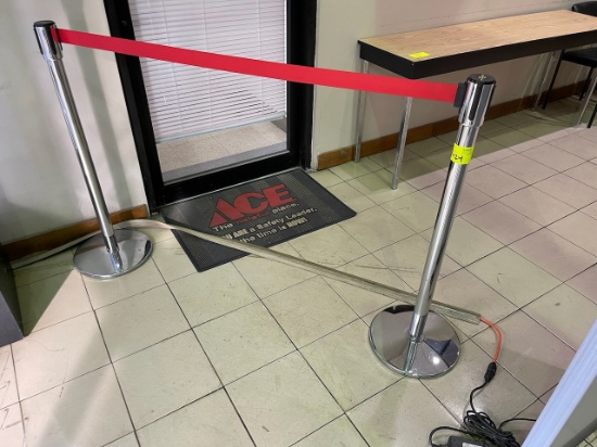 (4) Stanchion Poles, retractable