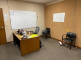 ACE Office & Contents - Desk, chairs, dry erase board, ladder, file cabinet, storage bins, utility c