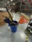 Trash Can w/ Asst'd Rakes/Brooms/Shovels