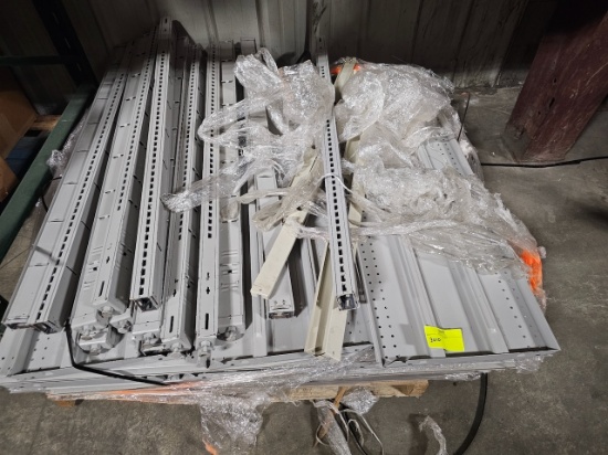Pallet of Gondola Shelves and Uprights