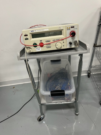 Rolling Cart w/ Viteek V61 Safety Anylizer & Misc. Electrical