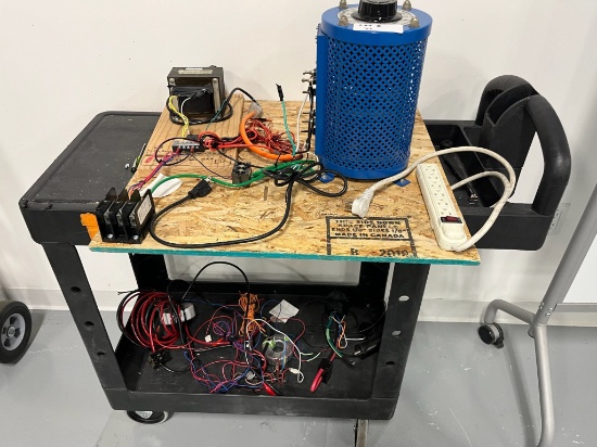 Tiered Cart with Electrical Testing Equipment