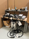 Work Table and Pedistal Cabinet with JuiceBox Chargers (Condition unkown) Parts, & Components
