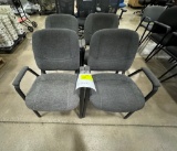 Lot of 4 Grey Fabric Guest Chairs