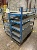 Blue Metal 5-Shelf Carts w/ Wood Shelves
