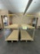 Tan Rolling Metal Stock Carts w/ Brake