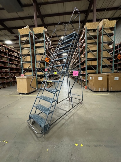 12-Step Rolling Safety Ladder