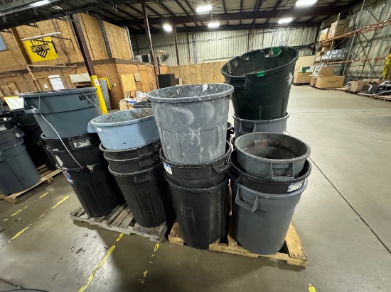 Lot of (2) Pallets of Asst'd Trash Cans