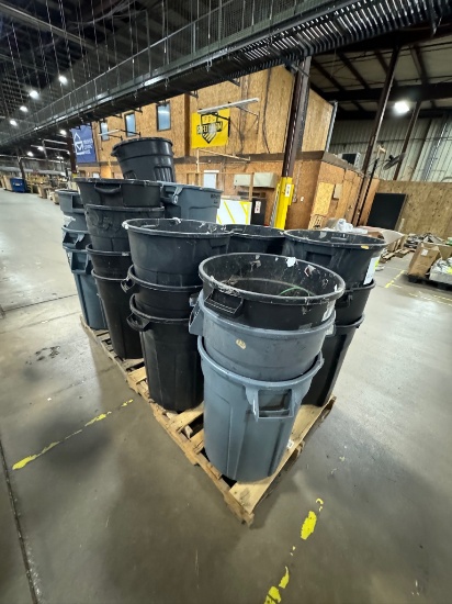 Lot of (2) Pallets of Asst'd Trash Cans