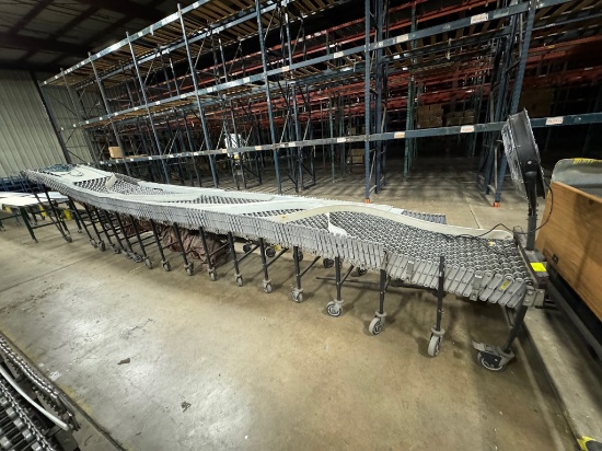 BestFlex Expandable Metal Skate Wheel Conveyor w/ Fan & Cooling Schute