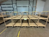 Lot of 10 Tan Rolling Metal Stock Carts w/ Brake