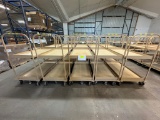 Lot of 10 Tan Rolling Metal Stock Carts w/ Brake
