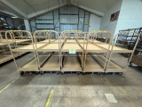 Lot of 10 Tan Rolling Metal Stock Carts w/ Brake