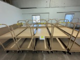 Lot of 10 Tan Rolling Metal Stock Carts w/ Brake