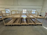 Lot of 10 Tan Rolling Metal Stock Carts w/ Brake