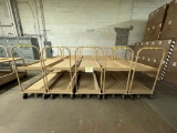 Lot of 10 Tan Rolling Metal Stock Carts w/ Brake