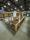 Lot of 10 3-Leg Wood Workbench Tables