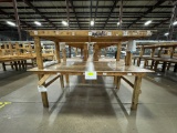 Lot of 10 3-Leg Wood Workbench Tables
