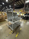 Lot of 4- 3-Shelf Light Duty Metal Carts