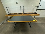 Lot of 5 Wood Tables w/ Metal Fold-Down Legs